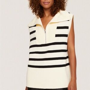 WeWoreWhat Black and White V-Neck Sweater